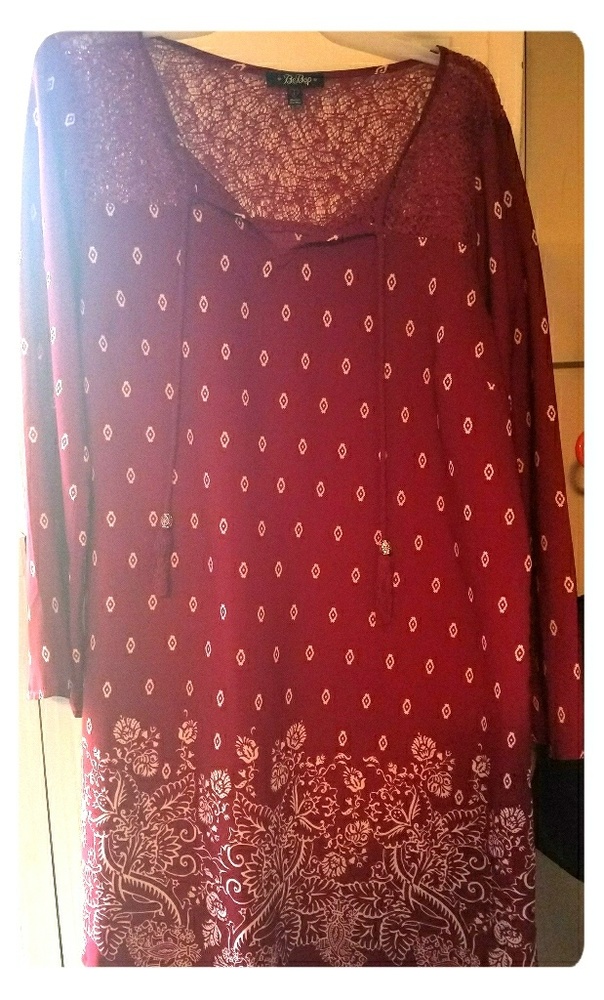 Red patterned dress from BeBop.
